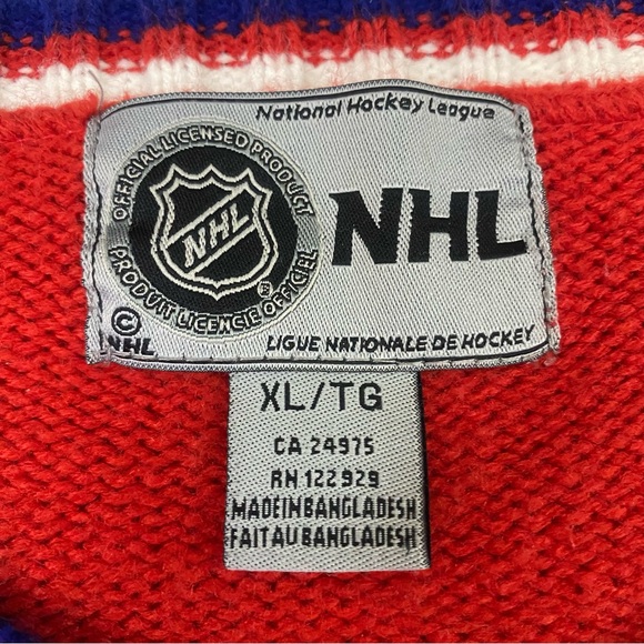 Vintage NHL Montreal Canadiens Knit Sweater Men's XL Red Embroidered Crest Logo - Picture 4 of 12